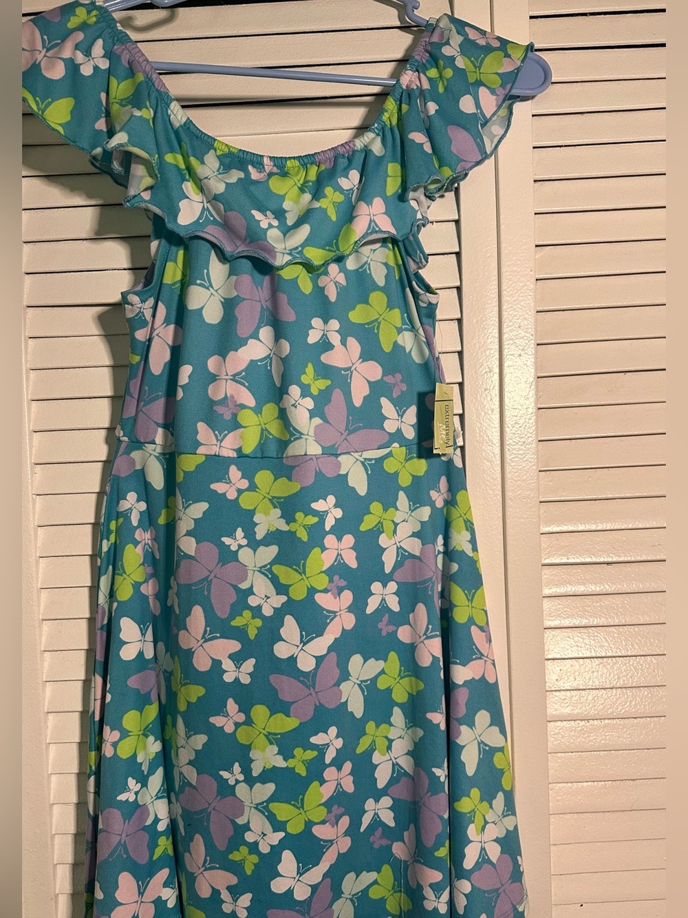 Girls’ Floral Butterfly Print Dress – Size 14